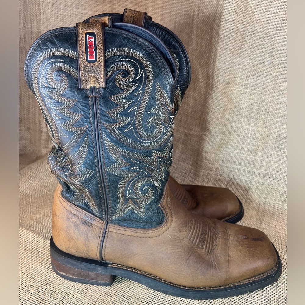 Rocky Men's Two-Tone Western square toe Boots